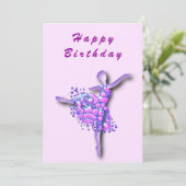 バレリーナ誕生日カードバレエダンサーウーマン カード (スタンド正面)