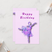 バレリーナ誕生日カードバレエダンサーウーマン カード (正面/裏面インサイチュ)