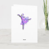 バレリーナ誕生日カードパープルバレエダンサー カード (裏面)