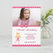バレリーナ誕生日ガール 招待状 (スタンド正面)