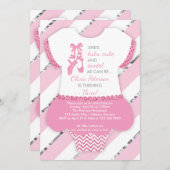 バレリーナ誕生日パーティーの招待,ツツ,ピンク 招待状 (正面/裏面)