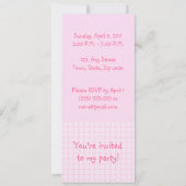 バレリーナ誕生日パーティーの招待 招待状 (裏面)