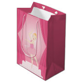 バレリーナ誕生日パーティー ミディアムペーパーバッグ (正面アングル)