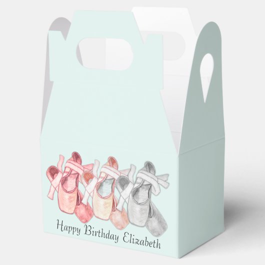 バレリーナ誕生日ピンクトーシューズオンビーズボックス フェイバーボックス (オープン)