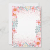 バレリーナ誕生日ムーンパステルピンクグリッター 招待状 (裏面)