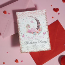 バレリーナ誕生日ムーンパステルピンクグリッター