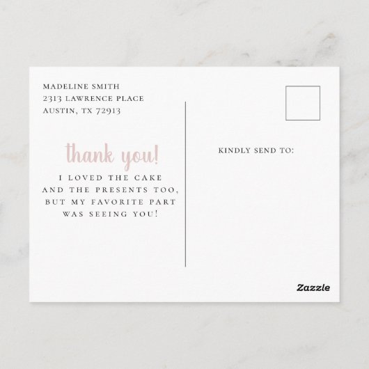 バレリーナ誕生日写真ありがとうはがき ポストカード (裏面)