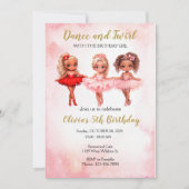 バレリーナ誕生日招待状バレエパーティー 招待状 (正面)