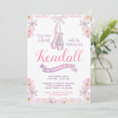 バレリーナ誕生日招待状バレエパーティー 招待状 (スタンド正面)