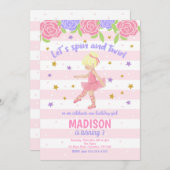 バレリーナ誕生日招待状/ツツ招待状 招待状 (正面/裏面)