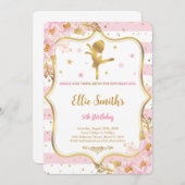 バレリーナ誕生日招待状 招待状 (正面/裏面)