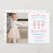 バレリーナ誕生日招待状 招待状 (正面/裏面)