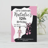 バレリーナ誕生日招待状#2 招待状 (スタンド正面)