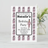 バレリーナ誕生日招待状#3 招待状 (スタンド正面)