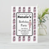 バレリーナ誕生日招待状#4 招待状 (スタンド正面)