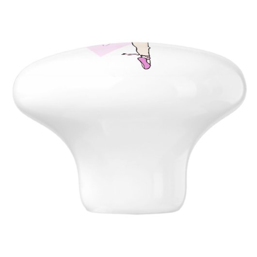 バレリーナ赤毛少女バレエ紫のアートドアノブ セラミックノブ (側面)