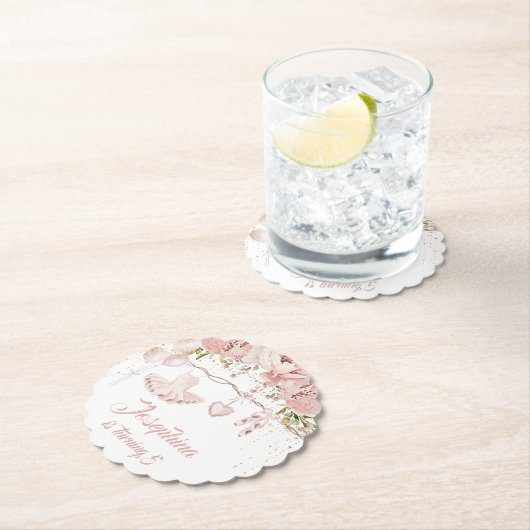 バレリーナ赤面ピンクツツ誕生日パーティーバレエ ペーパーコースター (インサイチュ)