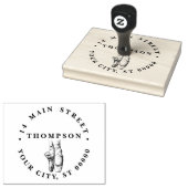 バレリーナ足オンポインテ#1ネーム差出人住所 ラバースタンプ (押印)