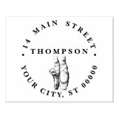 バレリーナ足オンポインテ#1ネーム差出人住所 ラバースタンプ (インプリント)