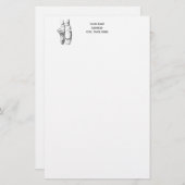 バレリーナ足オンポインテ#1 便箋 (正面/裏面)