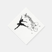 バレリーナ踊りとミュージックノート スタンダードカクテルナプキン (角)