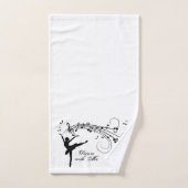 バレリーナ踊りとミュージックノート バスタオルセット (ハンドタオル)