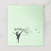 バレリーナ踊りと音楽エリアが名前の並び プレイスカード (外部開封)