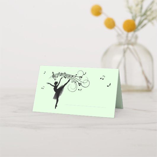 バレリーナ踊りと音楽エリアが名前の並び プレイスカード (正面)