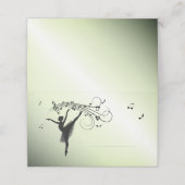 バレリーナ踊りと音楽グリーングロー プレイスカード (外部開封)