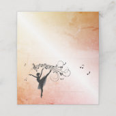 バレリーナ踊りと音楽マーリーオレンジグロー プレイスカード (外部開封)