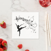 バレリーナ踊りと音楽後を追部 スタンダードカクテルナプキン (インサイチュ)