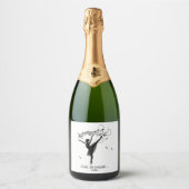 バレリーナ踊りとMusic Personal スパークリングワインラベル (正面)