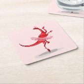 バレリーナ踊りイラストレーション。 スクエアペーパーコースター (アングル)