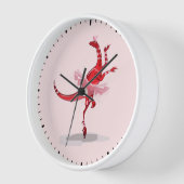 バレリーナ踊りイラストレーション。 壁時計 (傾斜)