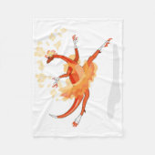 バレリーナ踊りイラストレーション。2 フリースブランケット (正面)
