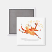 バレリーナ踊りイラストレーション。2 マグネット (正面/裏面)