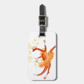 バレリーナ踊りイラストレーション。2 ラゲッジタグ (正面縦)