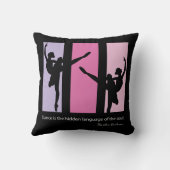 バレリーナ踊り引用文ピンク クッション (裏面)