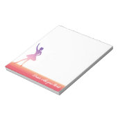 バレリーナ10代の若者ガールシルエットメモ帳 ノートパッド (回転)