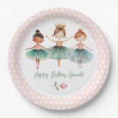 バレリーナ3rdバースデーガール ペーパープレート (正面)
