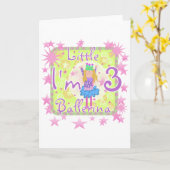 バレリーナ3th誕生日Tシャツとギフト カード (黄色い花)