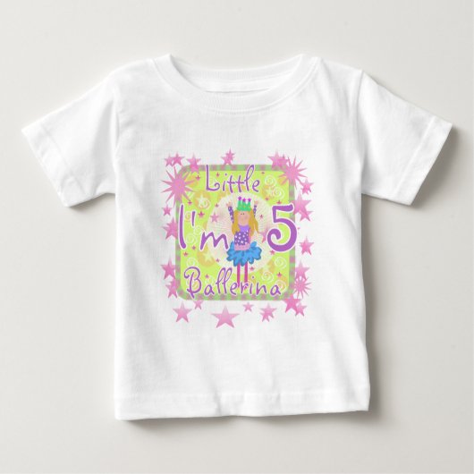 バレリーナ5誕生日Tシャツ&ギフト ベビーTシャツ (正面)