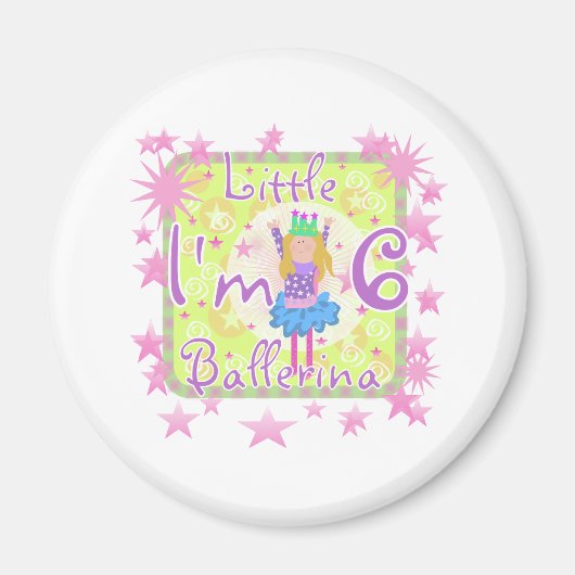 バレリーナ6誕生日 マグネット (正面)