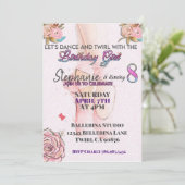 バレリーナ8歳の誕生日の招待状 招待状 (スタンド正面)