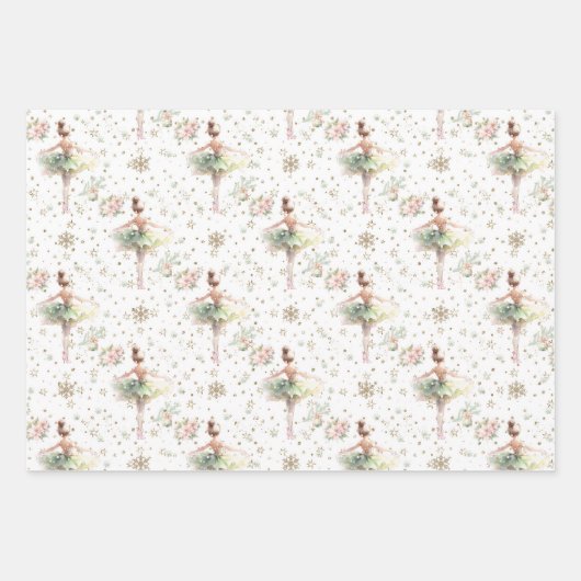 バレリーナ・くるみ割り妖精 ラッピングペーパーシート (正面)