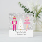 バレリーナ、くるみ割り、クリスマスツリー 招待状 (スタンド正面)