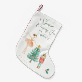 バレリーナ、くるみ割り、ツリークリスマスストッキング スモールクリスマスストッキング (正面 (吊り時))