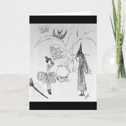 バレリーナ，もはや魔女ハロウィーンの挨拶 カード (正面)
