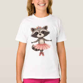 バレリーナ・アライグマ・バレエダンス Plié Chassé Jetté Tシャツ