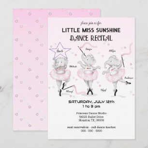 バレリーナ・エレファントダンスリサイタル 招待状